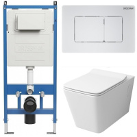 Комплект унитаза с инсталляцией Grossman Galaxy 97.4414S.04.01M с клавишей смыва