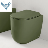 Унитаз приставной безободковый TORNADO Kerasan Nolita 531911 зеленый матовый, без сиденья