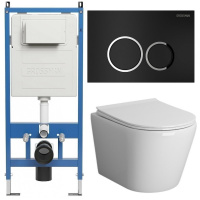 Комплект унитаза с инсталляцией Grossman Galaxy 97.4478S.01.210 с клавишей смыва