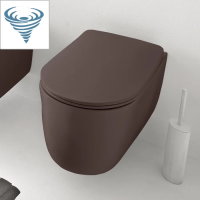 Унитаз подвесной безободковый Tornado Kerasan Nolita 531575 бургундский матовый, без сиденья