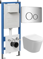 Комплект унитаза с инсталляцией Grossman Style 97.4477SQ.05.10M с клавишей смыва