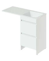 Тумба напольная с правой раковиной 110 см под стиральную машину Orange Sistema ST-110TUW+RAR белый