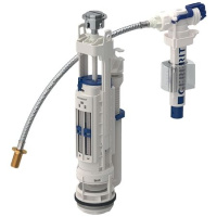 Смывной механизм для бачка унитаза Geberit типа 290-380, двойной смыв, подвод воды универсальный, 3/8", ниппель из латуни: Глянцевый хром 283.354.21.2