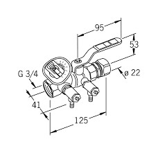 Oras 411022 Регулирующий клапан насоса, Dn 20, ∅Cu 22, G 3/4.