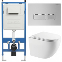 Комплект унитаза с инсталляцией Grossman Pragma 97.4411SQC.03.110 с клавишей смыва