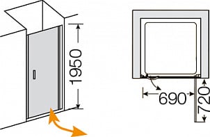 Дверь в нишу маятниковая Provex Look 0003 LN 05 GL