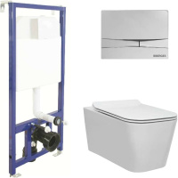 Комплект унитаза с инсталляцией Berges Wasserhaus Floe Rimless 043223