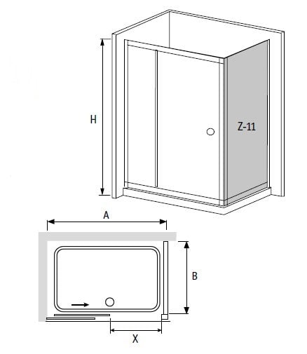 Душевой угол RGW CL-45 (RGW CL-12+ RGW Z-12) 04094517-51