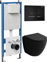 Комплект унитаза с инсталляцией Grossman Pragma 97.4455BMSQ.03.210 с клавишей смыва