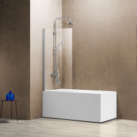 Душевая шторка на ванну VSB-11800CL (80х140) хром, стекло прозрачное