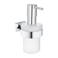 Дозатор жидкого мыла с держателем Grohe Essentials Cube 40756 001 (40756001) хром 