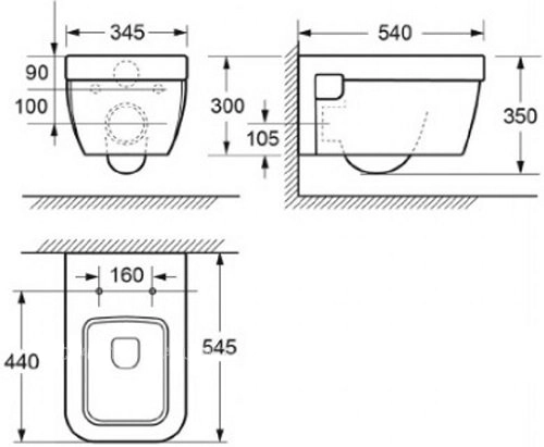 Унитаз подвесной безободковый Cezares Eden CZR-182-TH ( без крышки)