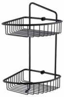 Полка настенная(двойная) угловая KAISER 204*204*430*60 Black/латунь (KH-5072)