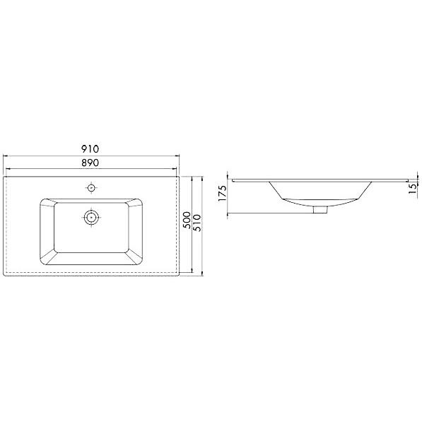 Умывальник мебельный Opadiris CeraStyle Ibiza 91050409-u97-01  черный антрацит (мат)