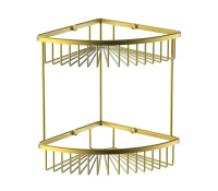 Полка для ванной 2-х ярусная WONZON & WOGHAND, брашированное золото WW-4128-BG