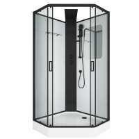 Душевая кабина (90х90) Grossman Elegans GR251D раздвижная, черный, прозрачный