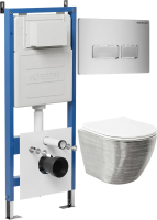 Комплект унитаза с инсталляцией Grossman Pragma 97.4455SWS.03.110 с клавишей смыва
