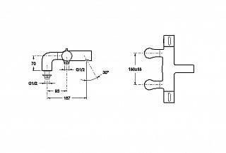 Смеситель-термостат для ванны с душем Jacob Delafon CUFF E98300-CP