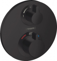Термостат для ванны и душа Hansgrohe Ecostat S 15758670, черный матовый Термостат для ванны и душа Hansgrohe Ecostat S 15758670, черный матовый