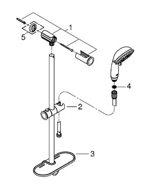 Душевой гарнитур  на 4 режима струи GROHE  New Tempesta Rustic 100  26086 000 (26086000)