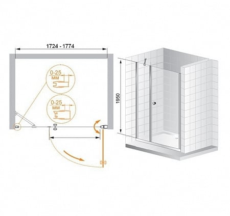 Боковая стенка Cezares Stylus-M STYLUS-M-90-FIX-C-Cr