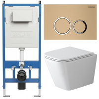 Комплект унитаза с инсталляцией Grossman Galaxy 97.4479SQ.01.310 с клавишей смыва