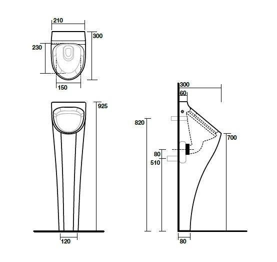 Писсуар напольный Kerasan Aquatech 373001 белый
