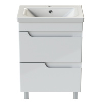 Тумба с раковиной Orange TOPLINE-Milano TM60-02 напольная, белый глянец