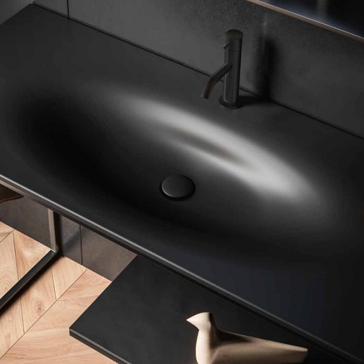 Раковина встраиваемая сверху (122х52) Kerasan Shape 548031*1 черный матовый