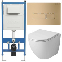 Комплект унитаза с инсталляцией Grossman Pragma 97.4455SQ.03.310 с клавишей смыва