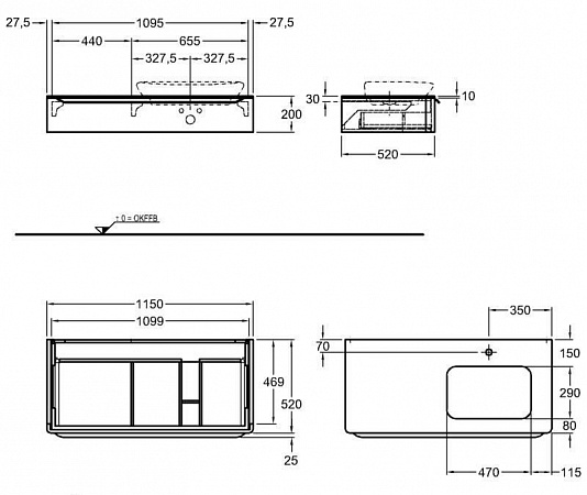 Тумба под раковину Geberit myDay 824160000