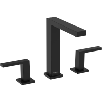 Смеситель для раковины на 3 отверстия с донным клапаном Push-Open Hansgrohe Tecturis E 73030670 черный матовый