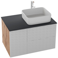 Тумба подвесная Grossman АЛЬБА-80 см 108011 с 2-я ящ, веллингтон/белая