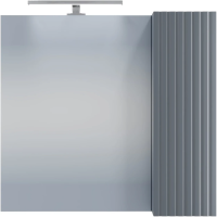 Зеркальный шкаф Санта Юпитер 700545 70x65 см L/R, со светильником, графит матовый