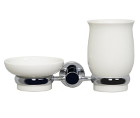 Стакан и мыльница с держателем WasserKRAFT K-28226