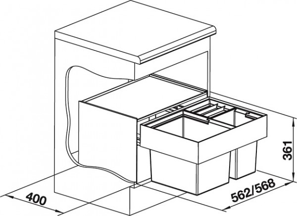 Система сортировки мусора Blanco  Select 60/3 XL 520780