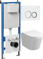 Комплект унитаза с инсталляцией Grossman Galaxy 97.4477SQ.01.000 с клавишей смыва