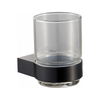 Стакан для зубных щеток с держателем WONZON & WOGHAND CARBON, черный WW-7721