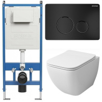 Комплект унитаза с инсталляцией Grossman Style 97.4447S.05.21M с клавишей смыва