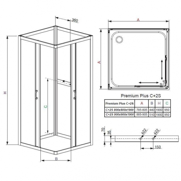 Боковая стенка Radaway Premium Plus 2S 33433-01-06N