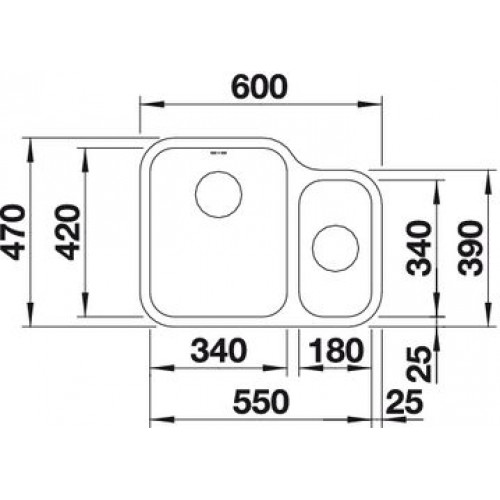 Кухонная мойка Blanco Ypsilon 550-U (с корзинчатым вентилем чаша слева) 518210