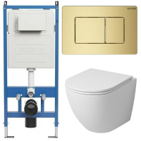 Комплект унитаза с инсталляцией Grossman Classic 97.4455MS.04.32M с клавишей смыва