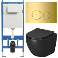 Комплект унитаза с инсталляцией Grossman Galaxy 97.4455BMS.01.300 с клавишей смыва