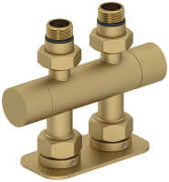 Вентиль Сунержа прямой EU50 (2 х G 1/2" НР х G 3/4" НГ) 032-1417-1234 золотой матовый