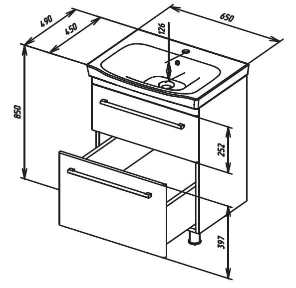 Тумба под раковину напольная AM.PM Like S M81FSX0652WG
