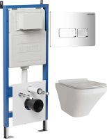 Комплект унитаза с инсталляцией Grossman Pragma 97.4440S.03.100 с клавишей смыва