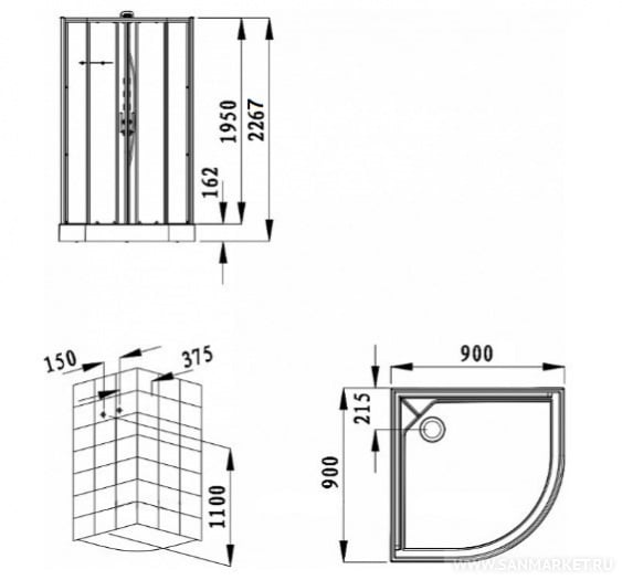 Душевая кабина Alvaro Banos Alicante Alicante S90.20-V2