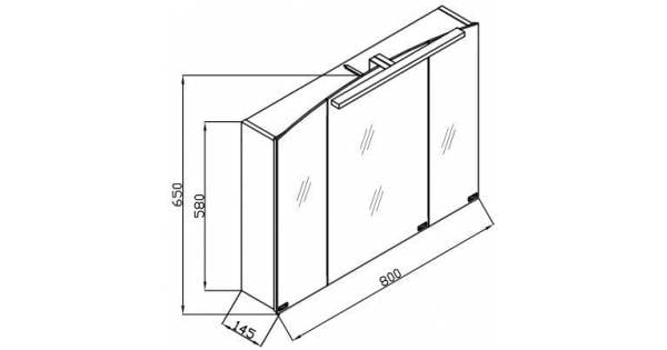Зеркальный шкаф со светильником Kolpa San Iman TOI 80