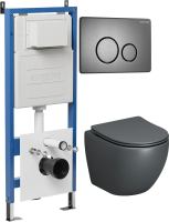 Комплект унитаза с инсталляцией Grossman Style 97.4455GMS.05.42M с клавишей смыва