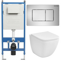 Комплект унитаза с инсталляцией Grossman Classic 97.4497SQC.04.12M с клавишей смыва